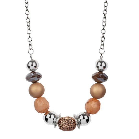 ANTHROPOLOGIE • Dusty Pink Chunky Necklace Timelessly Tantalizing Beads Stone - Picture 1 of 4